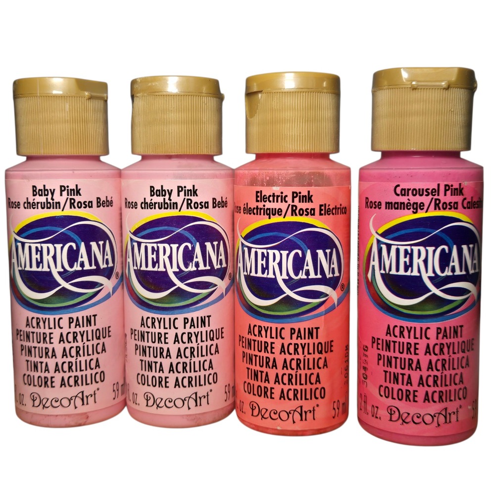 Deco Art Americana Acrylic Paint 2oz Pink Lot‎ of 4
